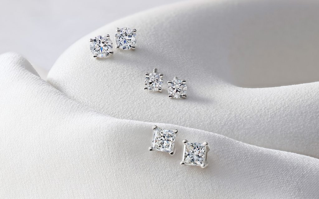 Diamond stud earrings