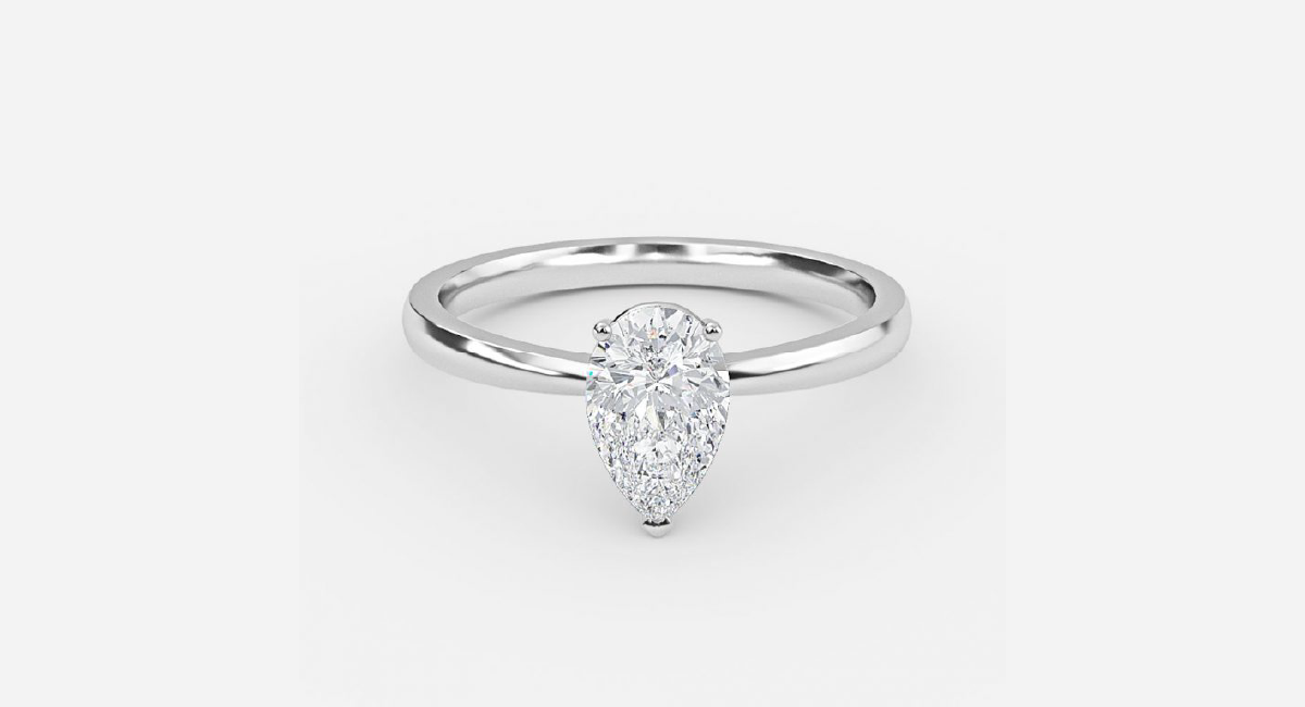 Ella Pear Solitaire Engagement Ring under 0