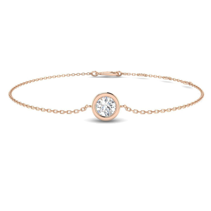 Solitaire Diamond Bracelet 0.50ct G/SI Quality in 18k Rose Gold