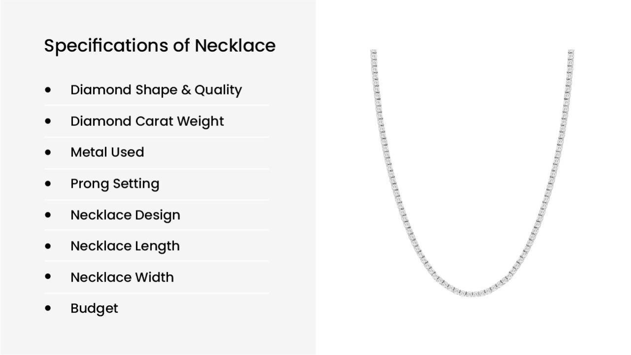 specifications of diamond necklace